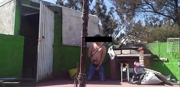  Jerking in public at y neighbor roof top